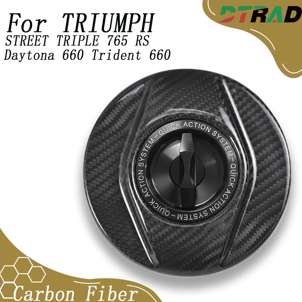 For TRIUMPH STREET TRIPLE 765 RS Daytona 660 Trident 660 Carbon Keyless Quick Turn Fuel Tank Cap Motorcycle Airbox Gas Oil Cap