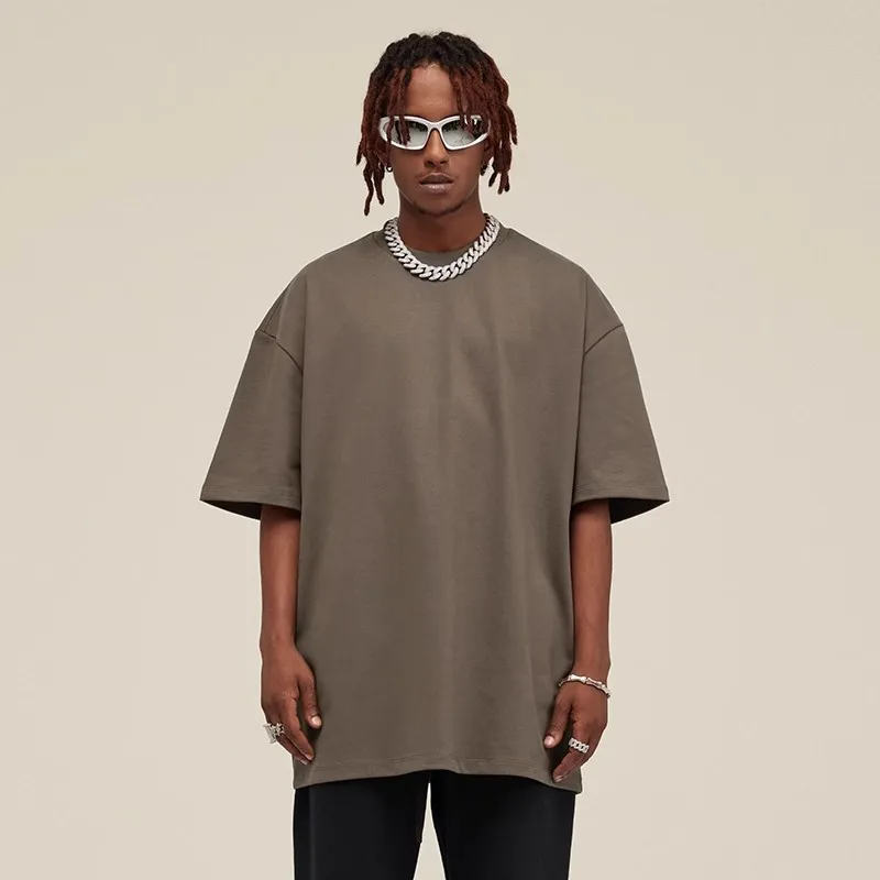 

Summer T-shirt men's and women's OVERSIZE short-sleeved high street solid color loose large size half-sleeved t-shirt