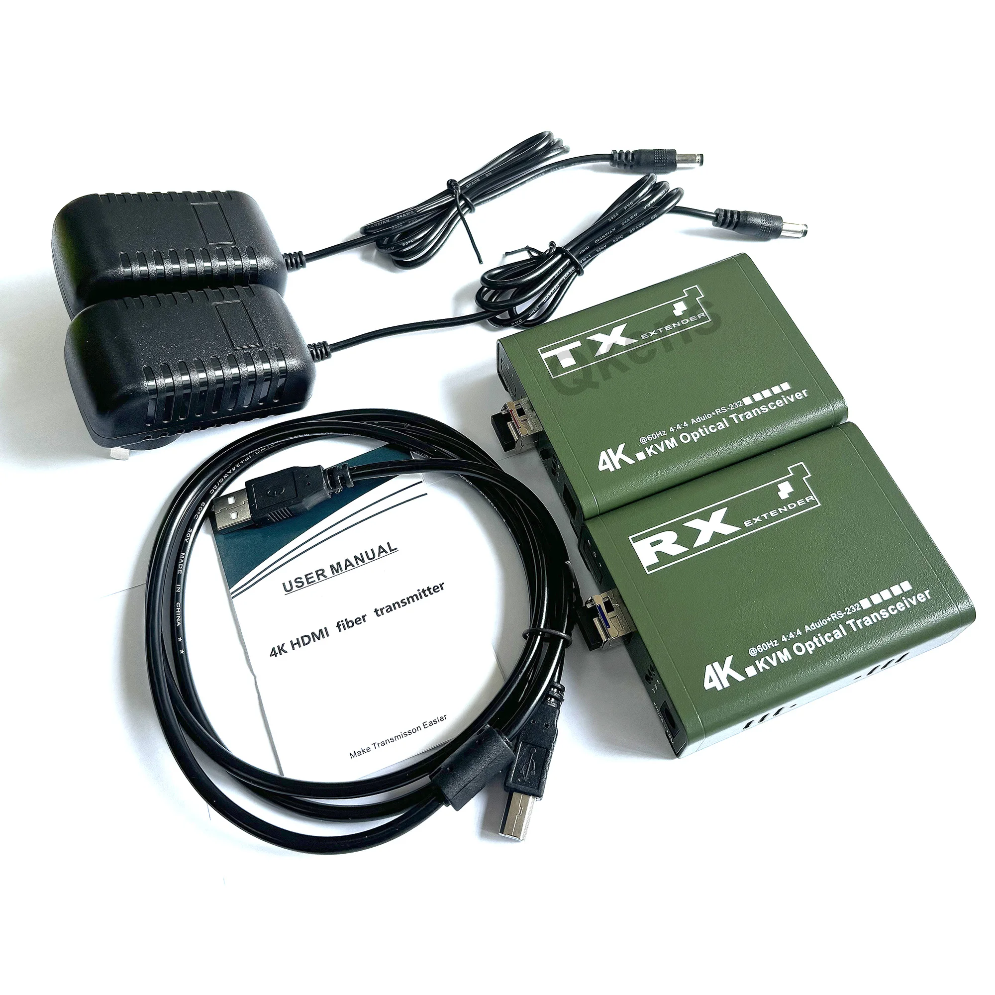 20Km 4K 60Hz HDMI KVM Fiber Extender Over LC Fiber Optic Cable Audio Video Transmitter and Receiver Support Loop Keyboard Mouse