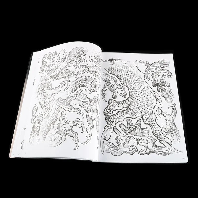 Dragon Claws Tattoo Design Book Clear Line Body Art Album Template for Tattoo Artists Beginners Teaching Book Accessory