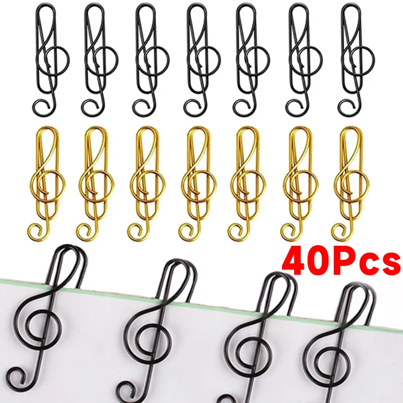 

40-20Pcs Cute Note Paper Clips Creative Music Shaped Paper Decorative Clips Organizer Clip for School Home Stationary Supplies