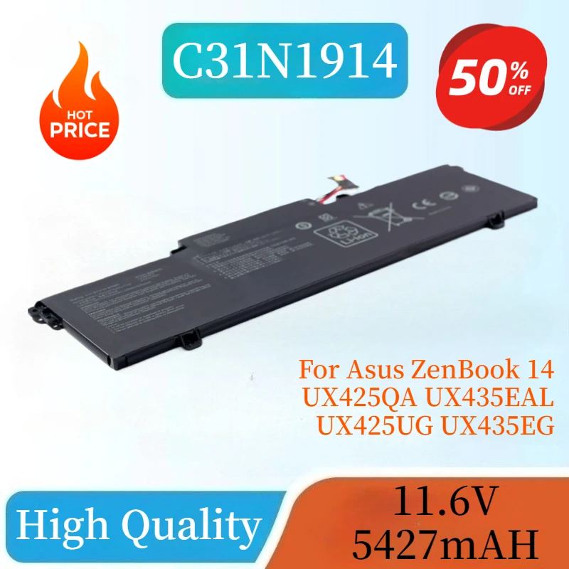 

High Quality New Notebook Laptop Battery C31N1914 for Asus ZenBook 14 UX425QA UX435EAL UX425UG UX435EG 11.61V 63Wh 5427mAh