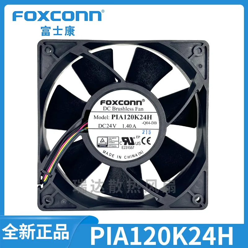 Foxconn PIA120K24H Q04-DB DC 24V 1.40A 120x120x38mm 4-Wire Cooling Fan