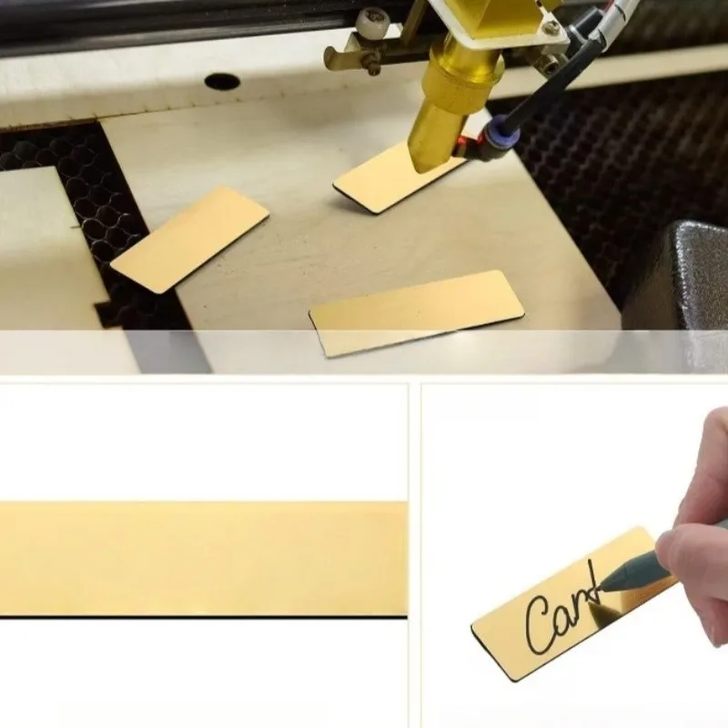 Smooth Writable Area Name Tag Brooches, 35 pcs, Event Staff Badges, Gold Finish Surface for Student Name Tags