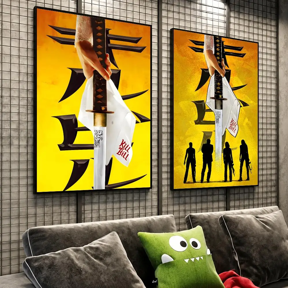 Movie Kill Bill Tarantino Revenge Poster HD Self-Stick Wall Decor Bedroom Dorm Office Gaming Garage Bathroom Gift