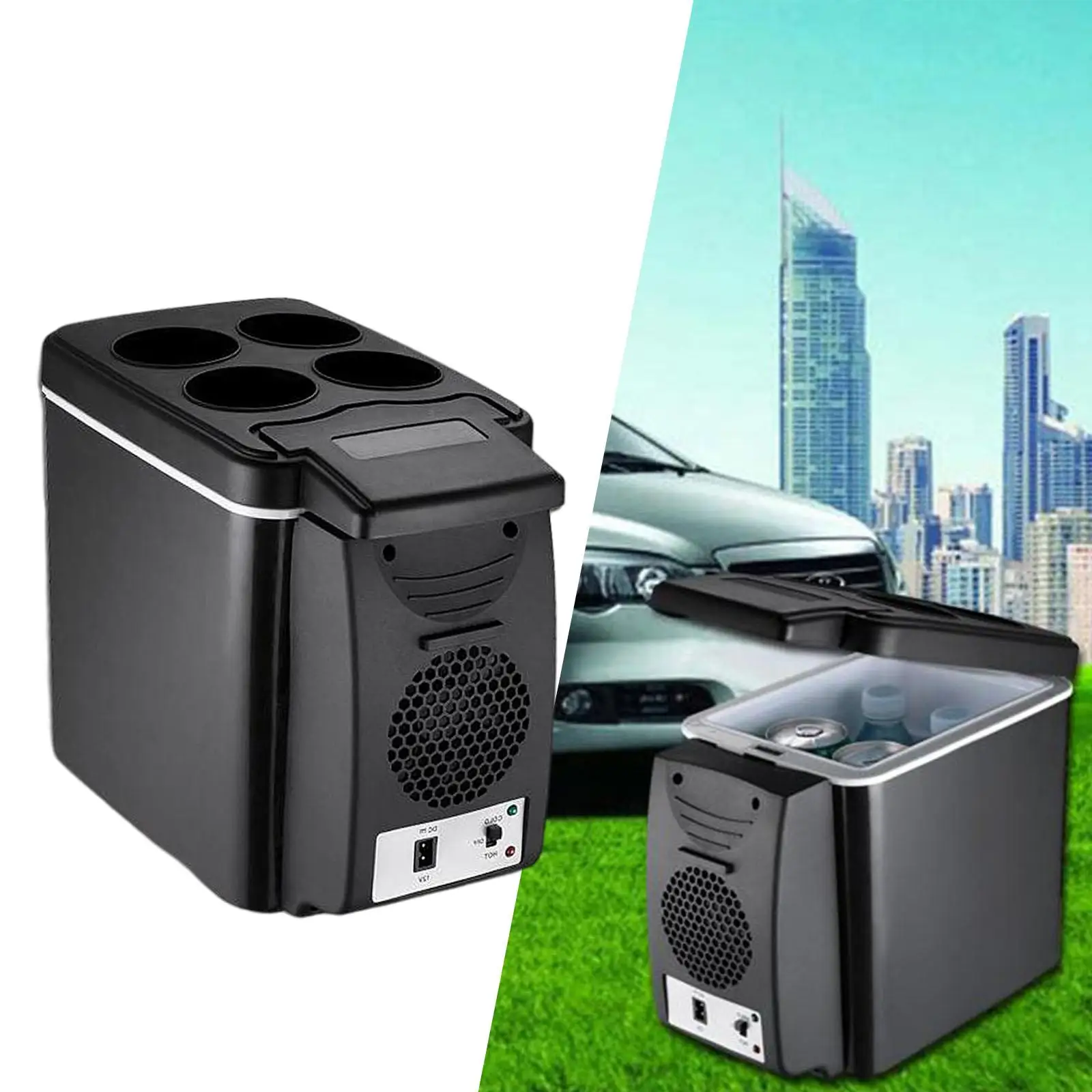 6L / 8 Can Portable Mini Car Fridge Refrigerator, Electric and Warmer,Compt Travel Camping Car Fridge Refrigerator 12V