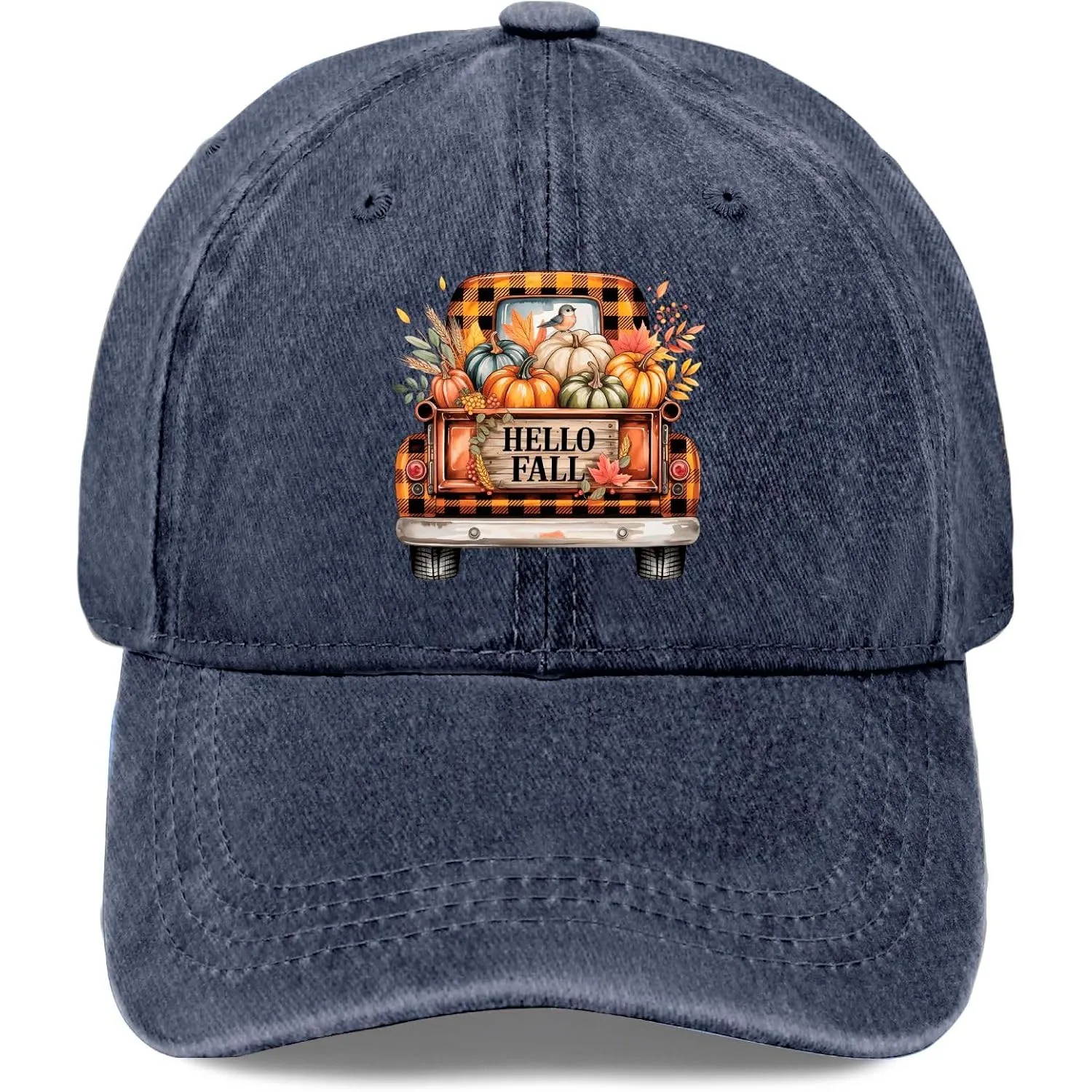 Hello Fall Pumpkin Truck Cap