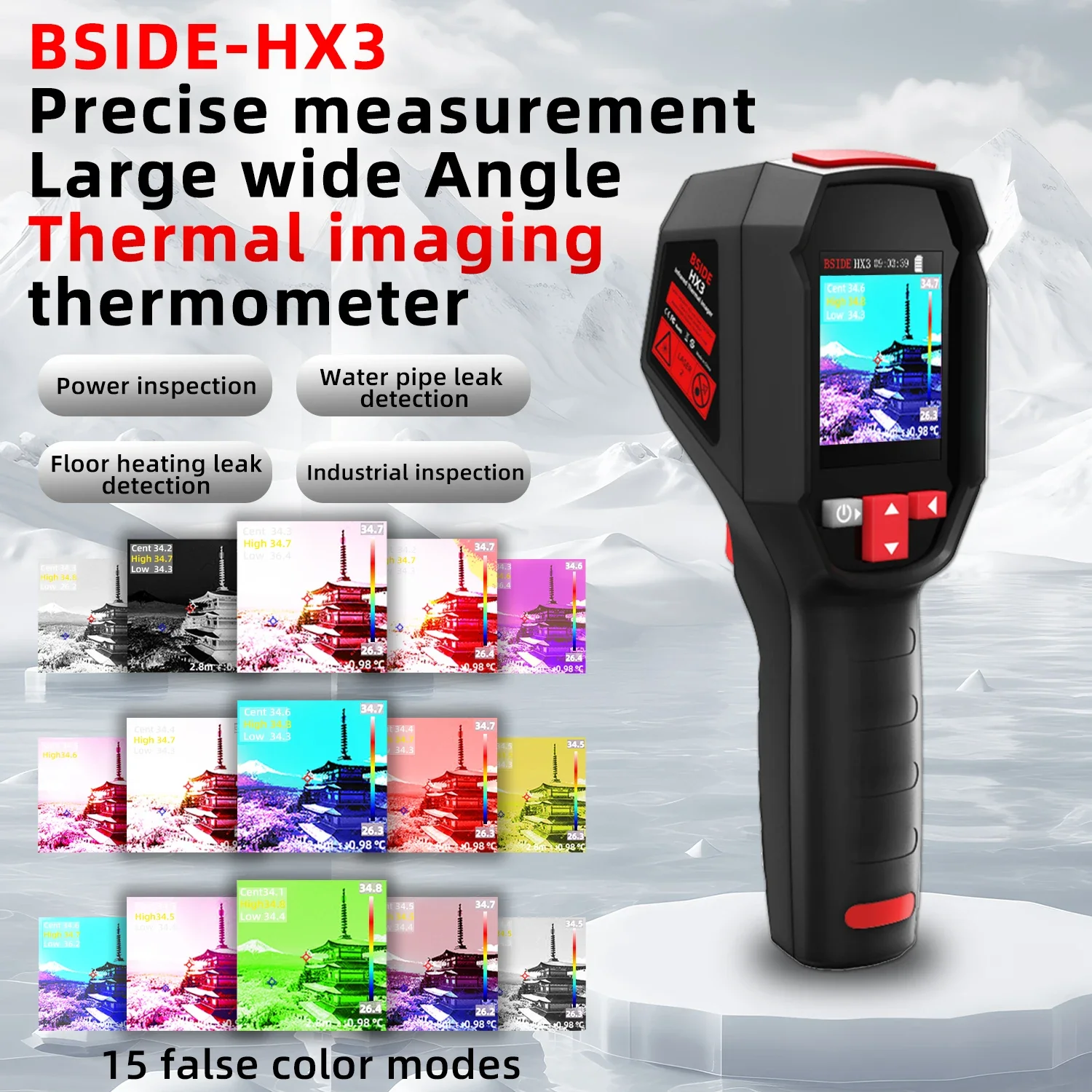 BSIDE HX3 Handheld Thermal Imaging Camera -20~550C 15 color palettes 100×100IR resolution PC Analysis Software Industrial Tester