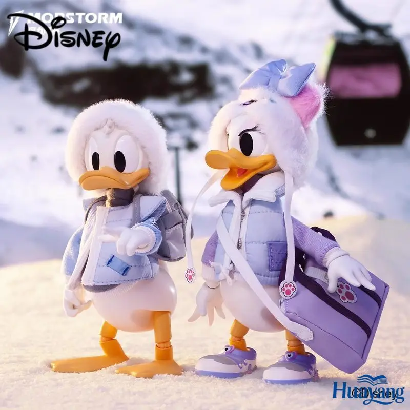 

Disney Mickey Donald Duck Ski Series Collectible Handmade Figure Movable Joints Desktop Ornament Birthday Gift