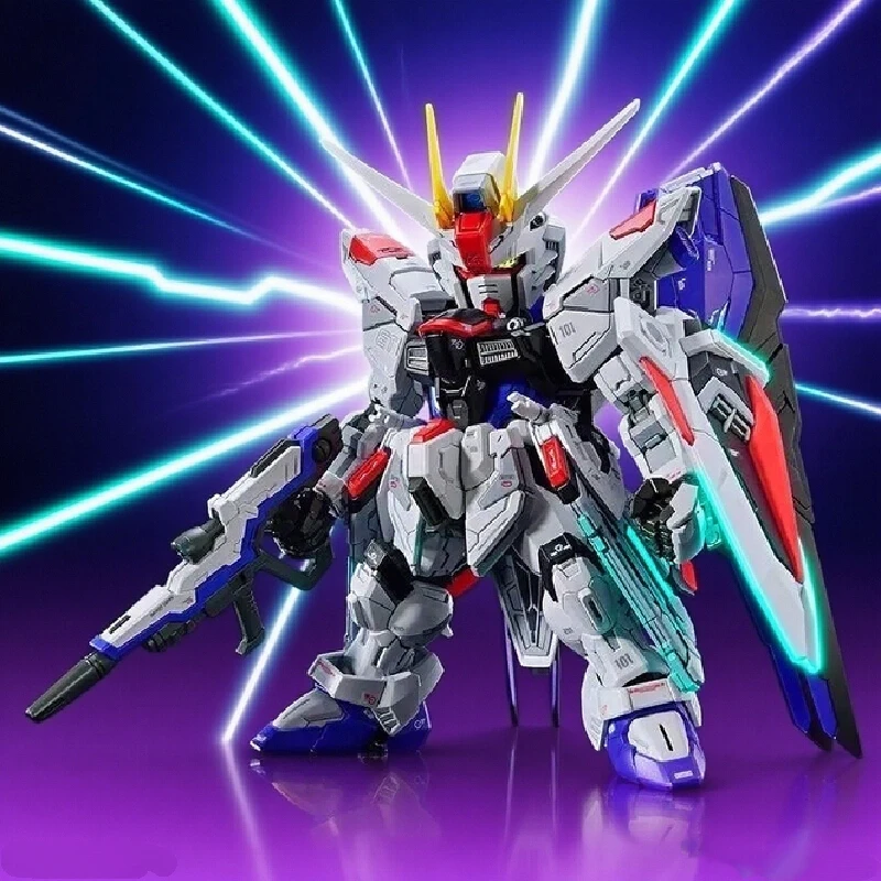 재고 있음 MGSD ZGMF-X10A Q 버전 조립 모델 키트 액션 피규어 절묘한 데스크탑 장식 어린이 교육 장난감 수집