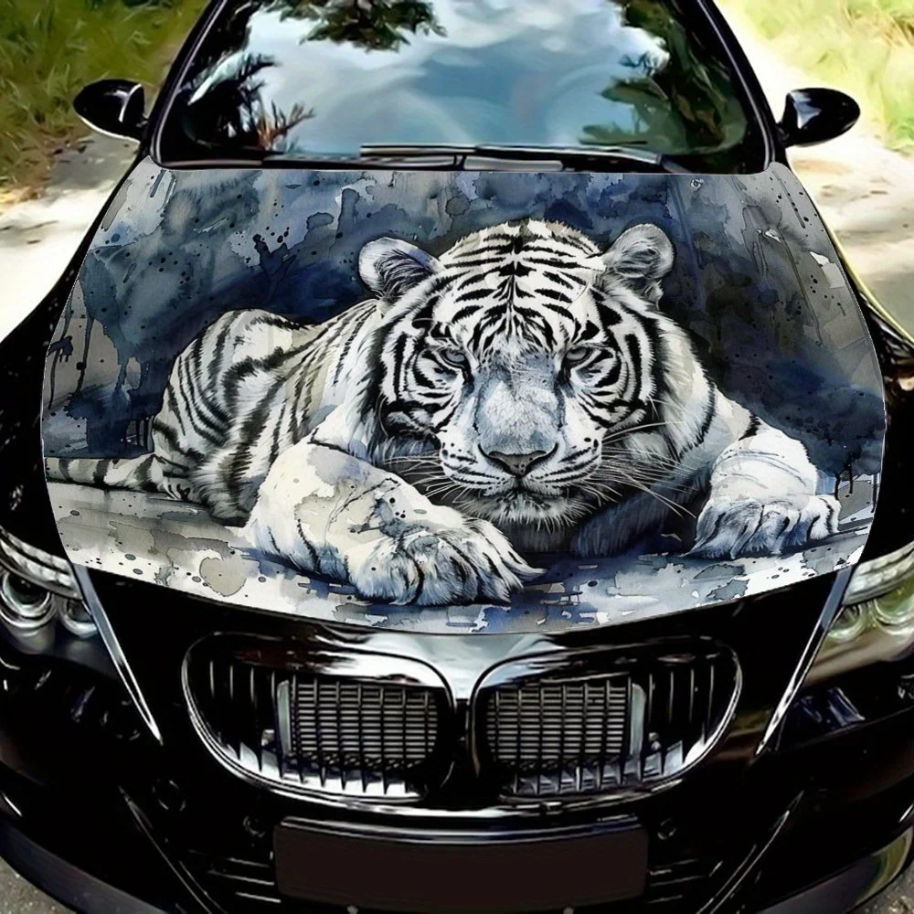 

Lying Tiger Shadow: The calm and steady momentum of the watercolor rendering; car vinyl wraps, vinyl car hood graphics, and viny