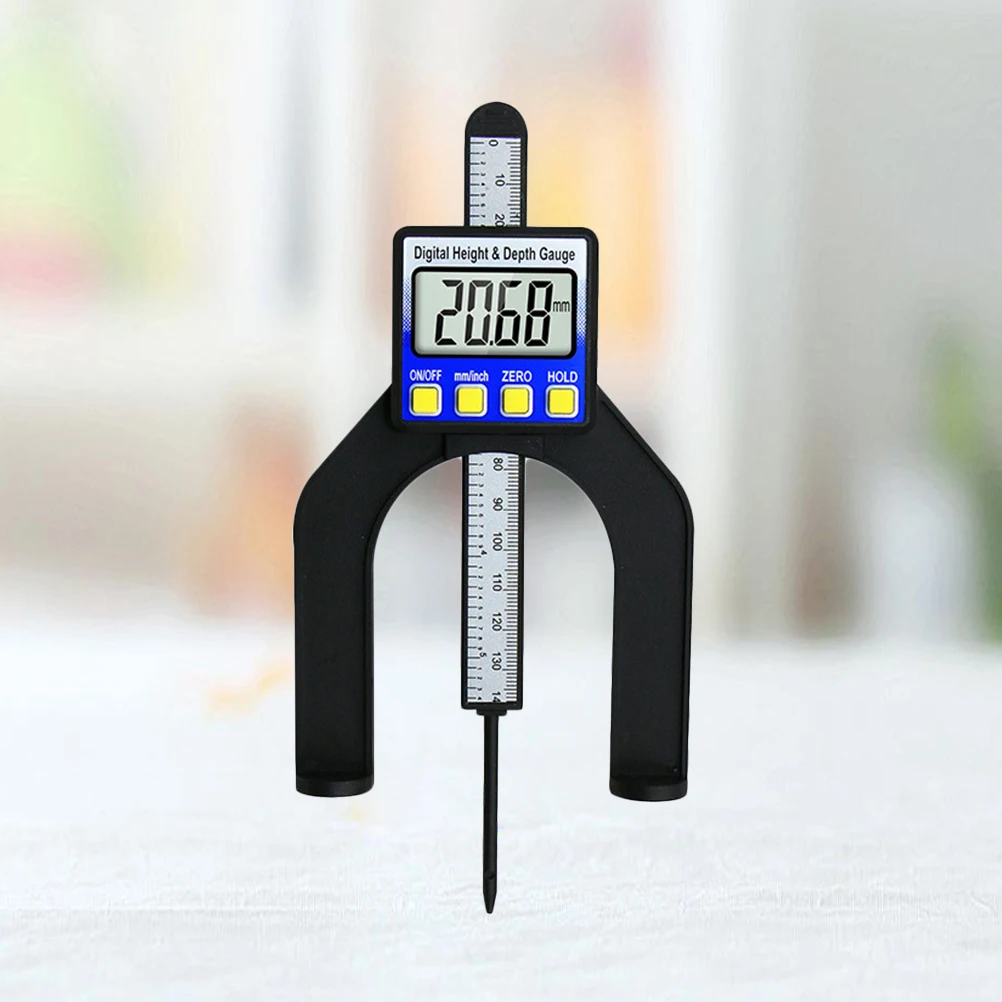 

Digital Display Depth Gauge Height Measuring Instrument 2 in 1 Ruler Table Saw Tool Durable Material Clear Screen Strong Magnet