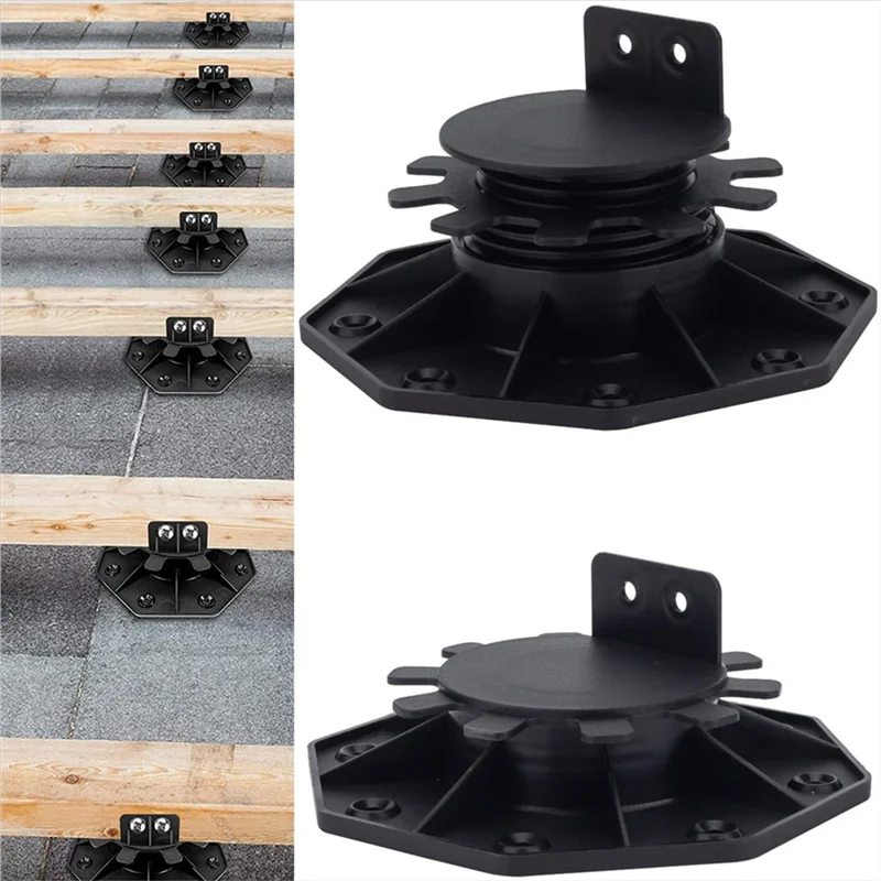 

ABZS 18 Pcs Joist Support Pedestals, Adjustable Decking & Flooring Support Pedestal For Deck, Timber Base