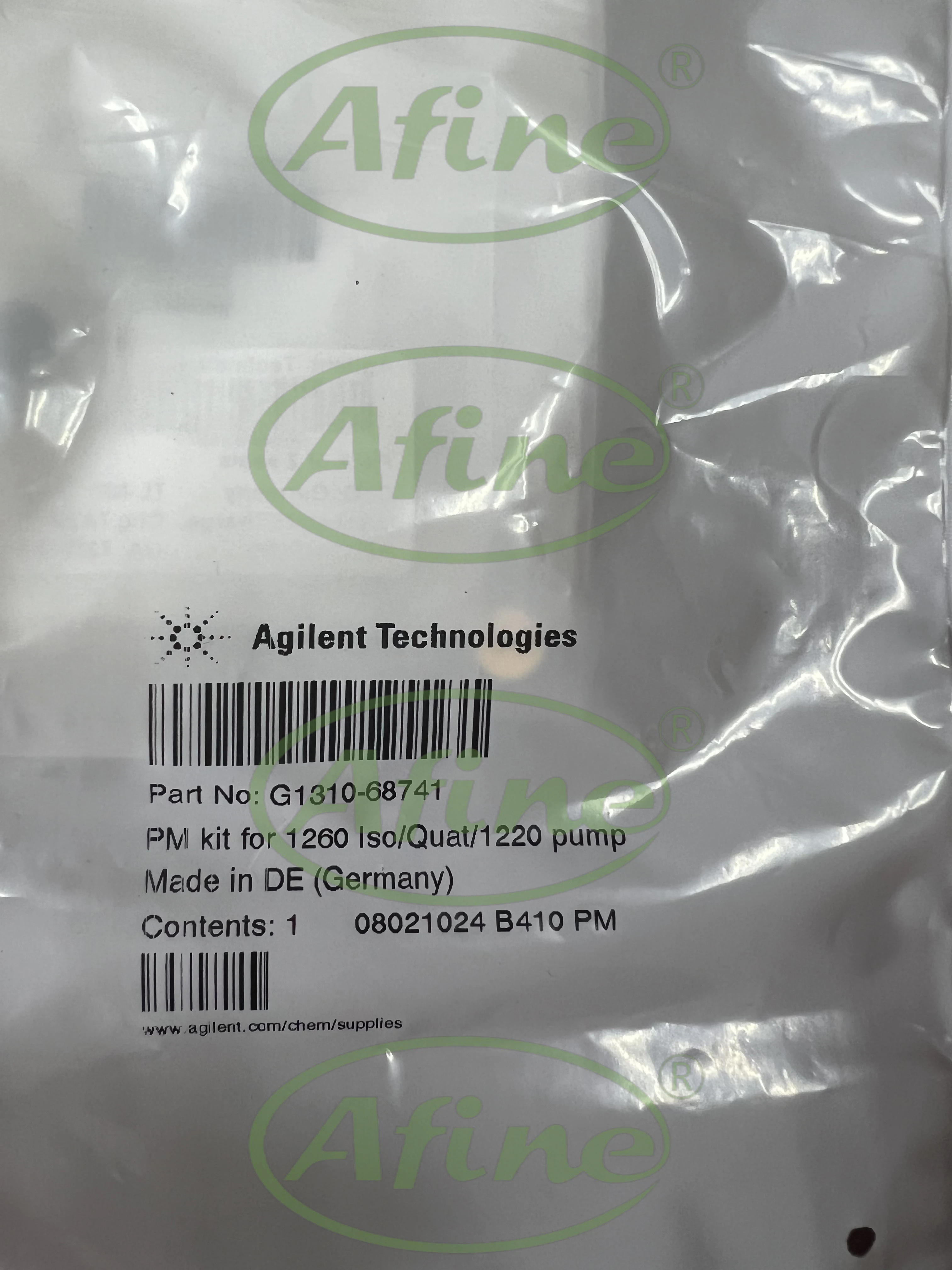 AFINE Agilent G1310-68741, Maintenance Kit, for 1260 Infinity/Infinity II isometric pumps, four element pumps