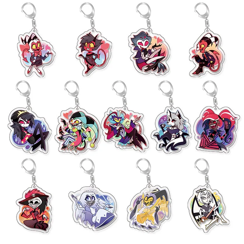 

5cm Hazbin Hotel Cute Q Version Cartoon Acrylic Keychain Fashion Exquisite Small Gift Ideal for Friends Birthday Holiday Present