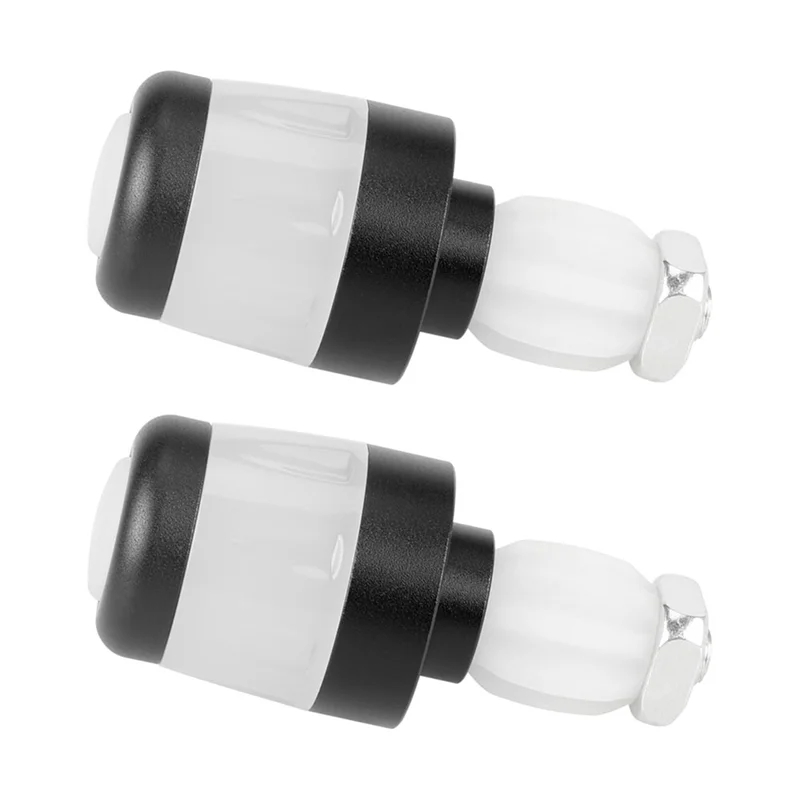 2Pcs Electric Scooter Handlebar Lights LED Warning Light Handlebar End Plugs Waterproof Turn Signal Lights Black+White