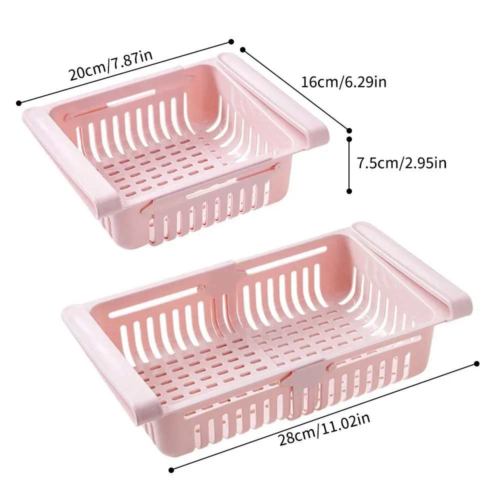 Fridge Organizer Storage Box Extendable Refrigerator Chest Shelf Home Storage Case Plastic Cabinet Shelves