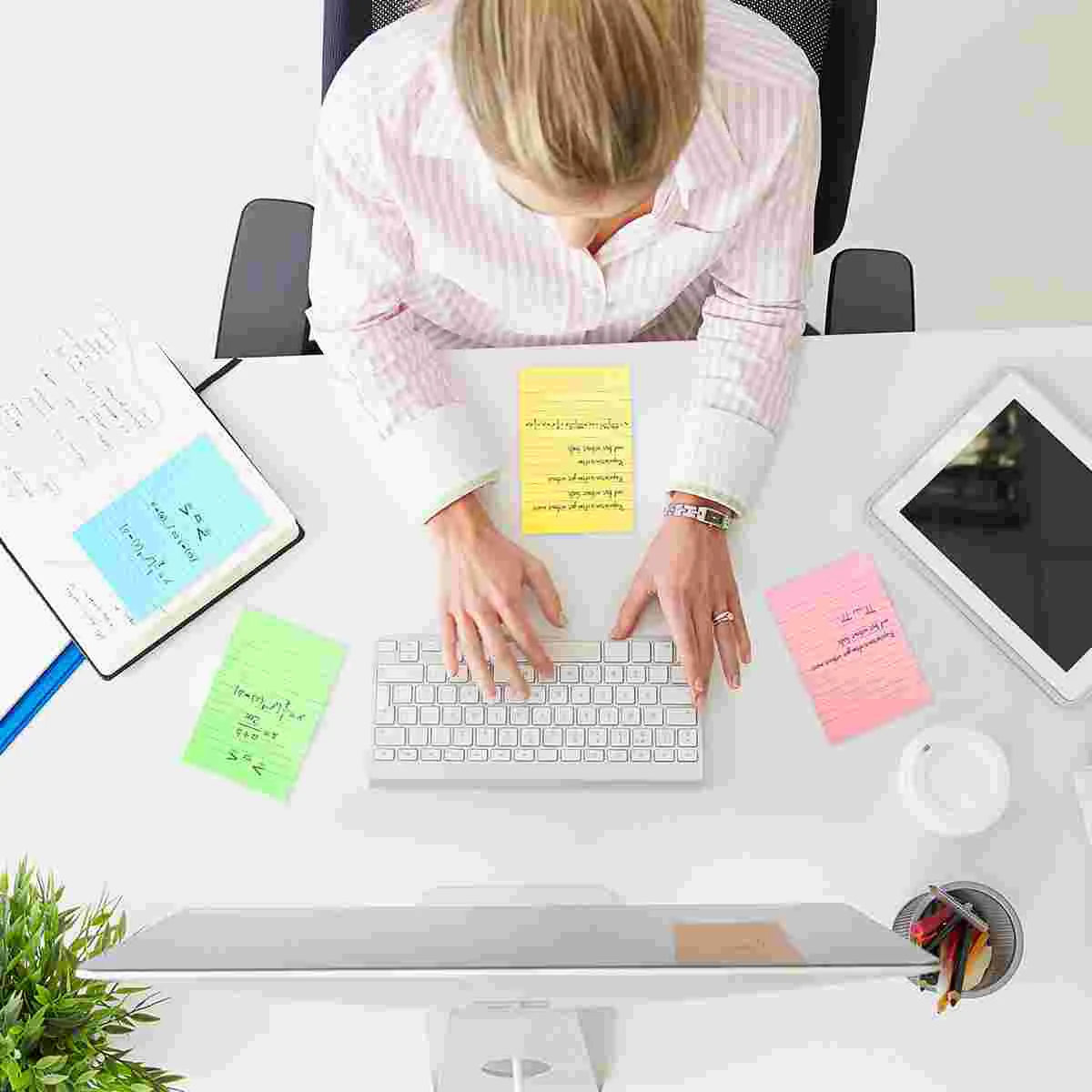Reminder Notes Portable Pads Self Stick Notepad to Post Memo Striped Sticky Notepads Paper Stickers