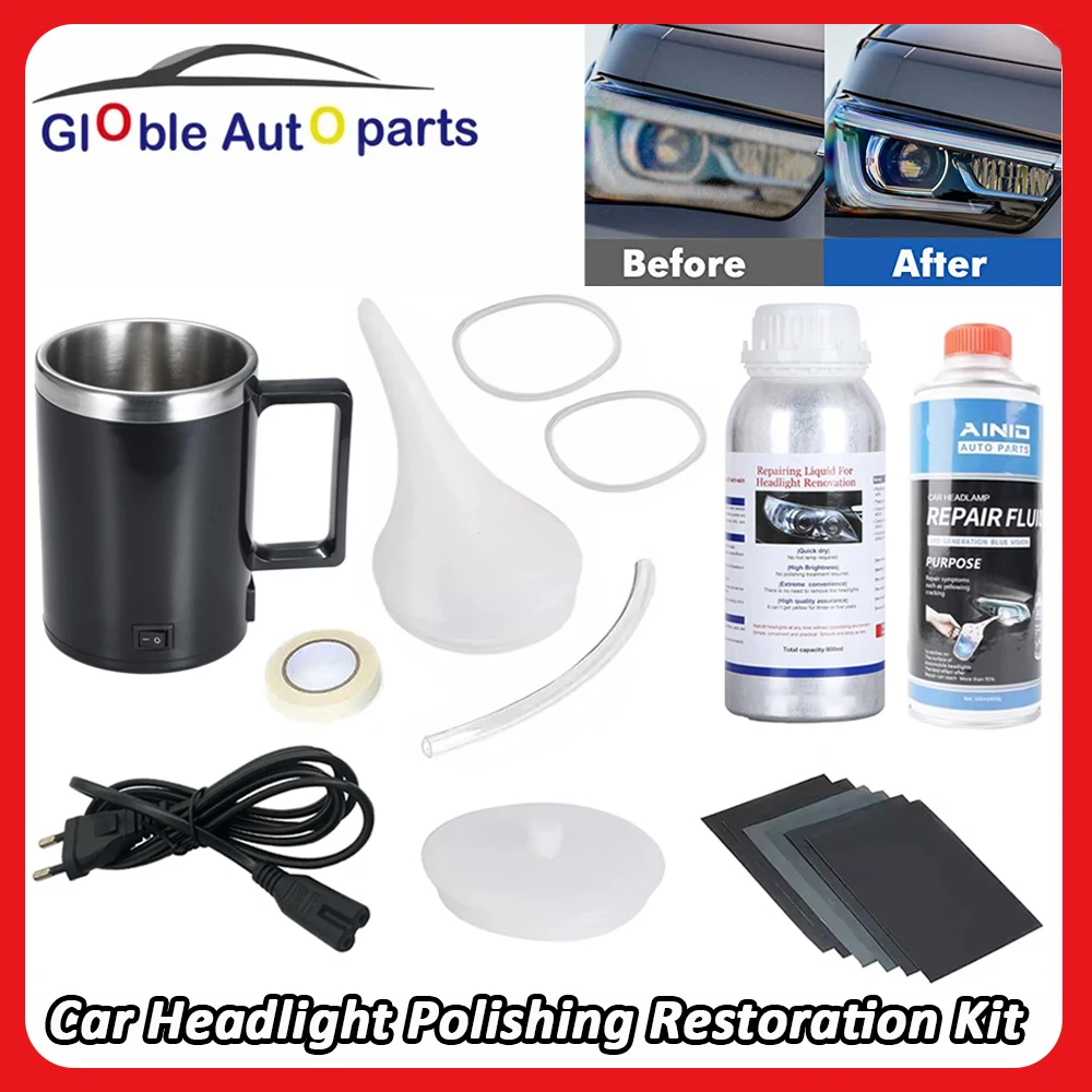 Car Headlight Renovation Kit Repair Liquid Polymer Kit Polishing Agent Scratch Remover Car Headlight Recovery Lamp Repair Kit