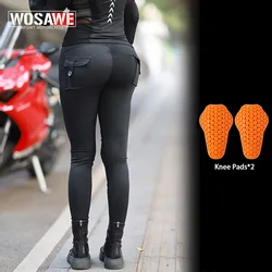 WOSAWE Women Motorcycle Pants Honey Peach Hip Yoga Pants High Waist Lift Hip Moto Riding Running Fitness Training Leggings