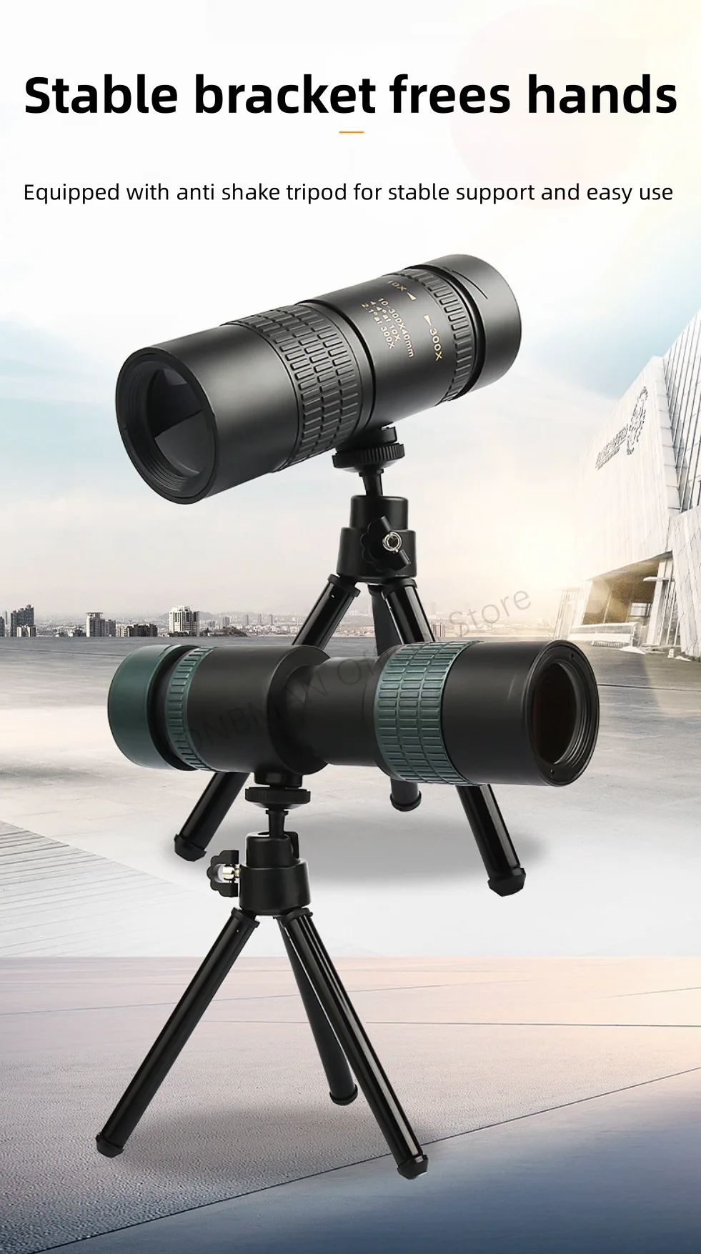 10-300X Zoom High Definition Leistungsstarke Fernglas Teleskop Fernbedienung Tragbare Hochwertige Professionelle Jagd Monokulare Teleskop – Detail 8