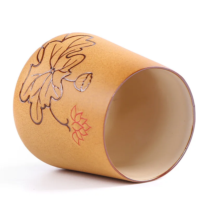 كوب شخصي للتأمل مرسومة يدويًا من الفخار الخام الإبداعي، كوب شاي كبير بسيط، كوب رئيسي