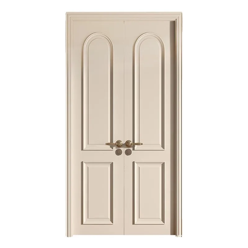 

Оптовая продажа Двойная дверь Высококачественная белая французская краска Дверь для спальни Полный комплект Бытовая дверь Внутренний комплект Кремовая комната