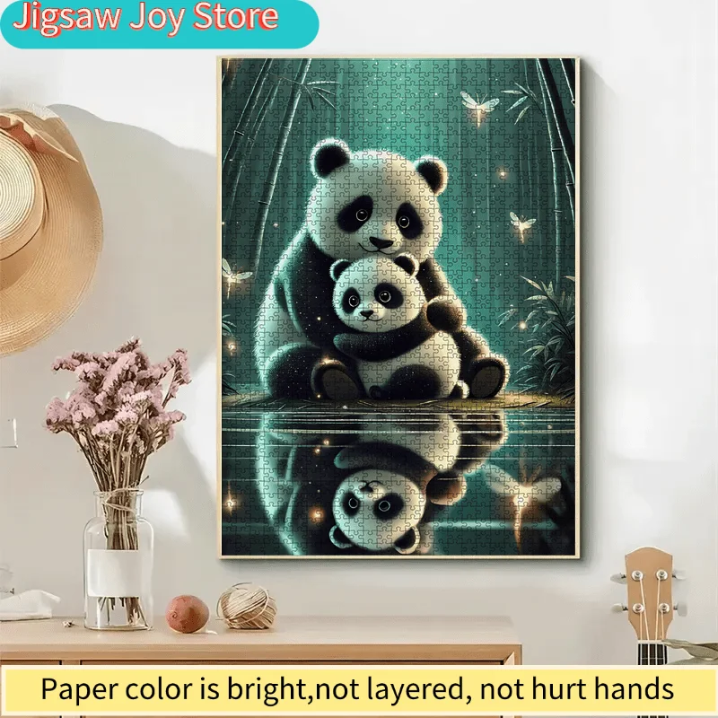 

Пазл «Милая панда» (1000 деталей) - сложный уровень сложности, из плотного картона - подарки на День рождения, Хэллоуин, День благодарения, Пасху