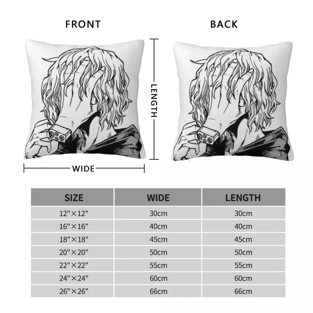 Tomura Shigaraki My Hero Academia Pillowcase Polyester Linen Velvet Printed Zip Decor Bed Cushion Cover 45x45