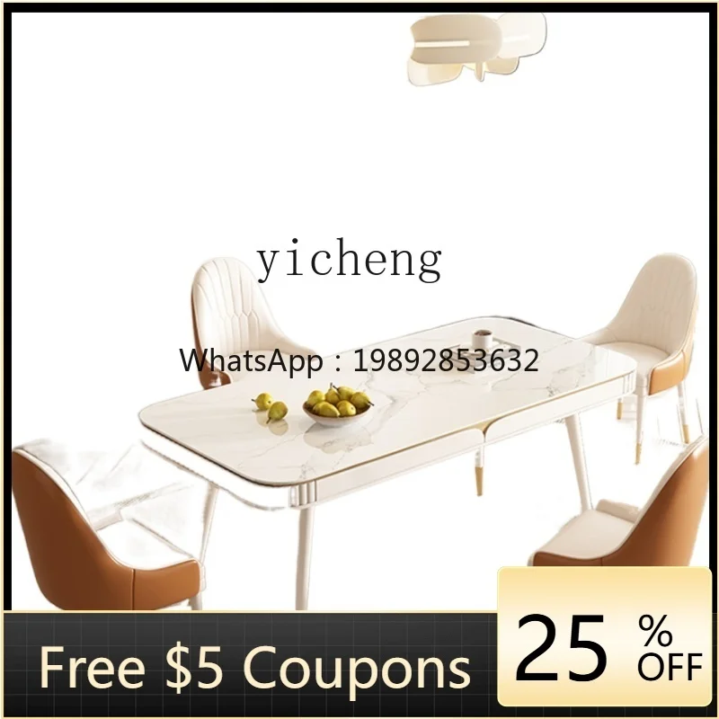 

XL Stone Plate Dining Table Home Dining Table Modern Minimalist Dining Tables and Chairs Set Solid Wood