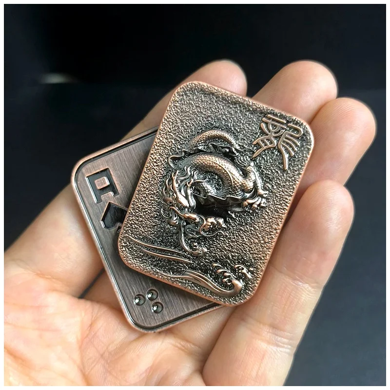 Haptic Coin Pushing Card EDC Metal Magnetic Push Coin Fidget Stress Relief Toy Pushing Plate Mechanical Slider Antistress