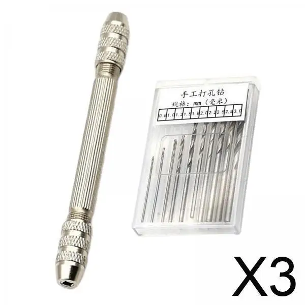 

3xHand Drill Woodworking Hand Drill for Keychain DIY Hairpin DIY Craft