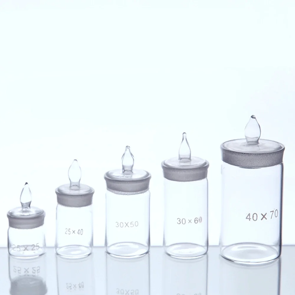 10-90mm Low High Form Glass Sealing Weighing Dish Sample Bottle Labrotary Glassware Chemical Experiment
