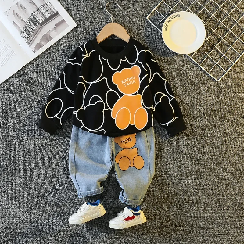 Baby Boy Fall Clothes 9 to 12 Months New Childrens Cartoon Long Sleeve T-shirts Tops and Pants Outfits Toddler Boys Clothing Set