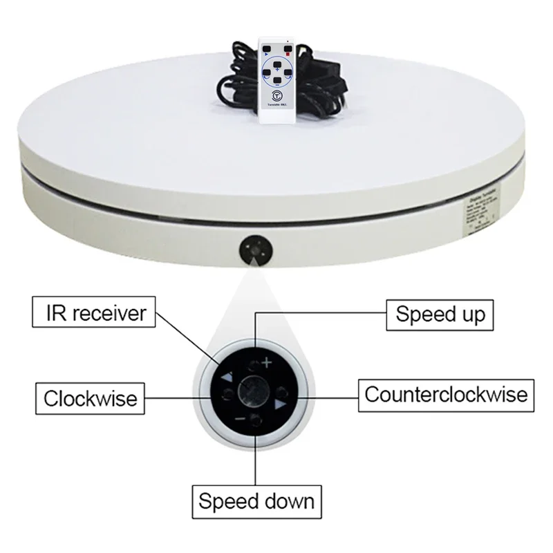 

Turntable-BKL 60cm 24" Remote Control turntable Product 360 Rotating Electric Photography Display stands