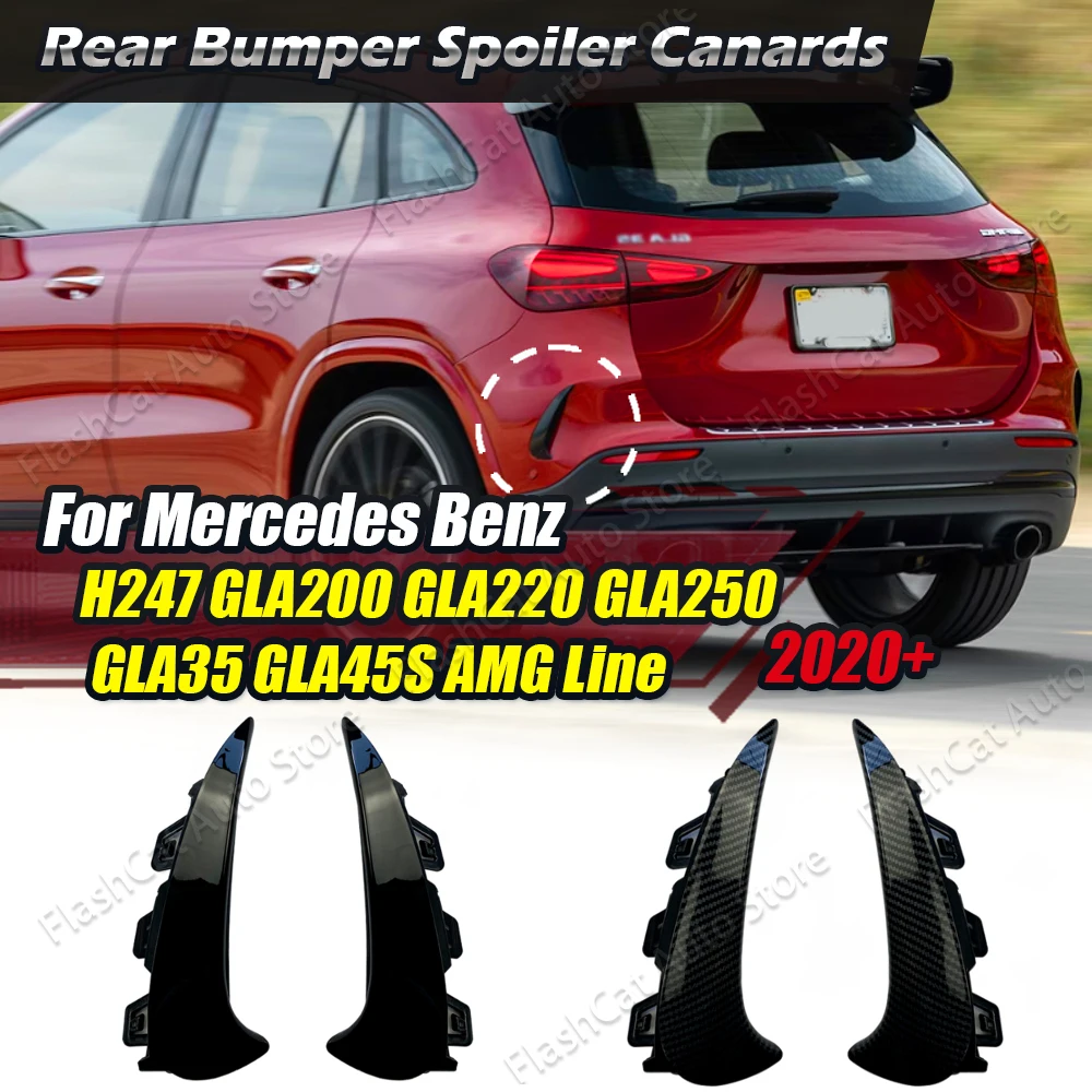 GLA Body Kits Rear Side Air Vent Canard Cover Bumper Diffuser Splitter For Mercedes Benz H247 GLA200 GLA260 GLA45 AMG 2020-2023