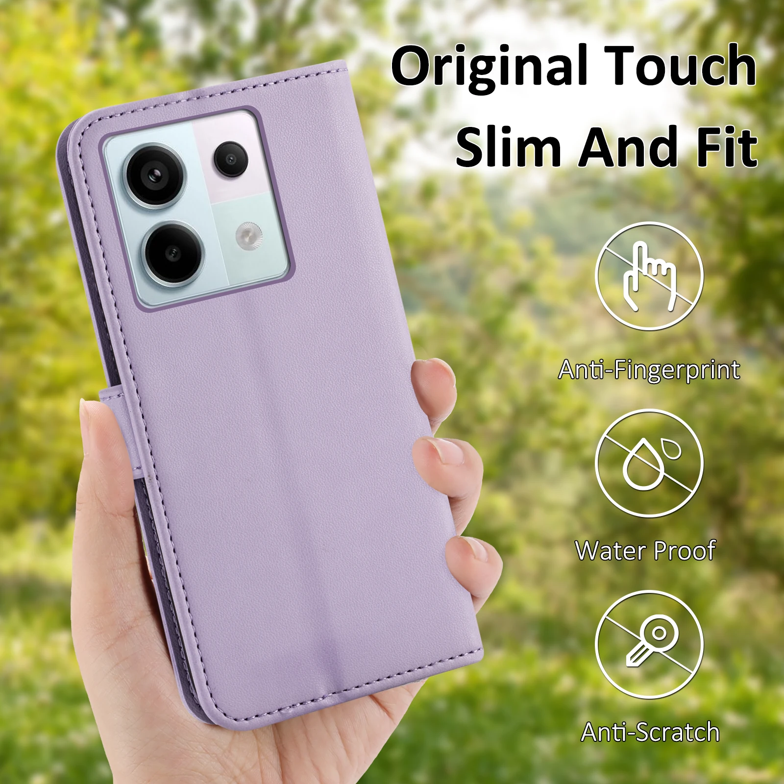 Flip Cover Schutzhülle für Redmi Note 15/14/13/12/11/10/9Pro mit Kartenfach, Kunstleder-Schutzhülle – Detail 9