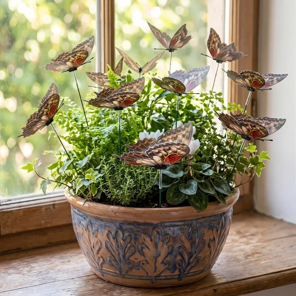 Colorful Butterfly Stakes Plant Plug Dreamlike Simulation Butterfly Ornaments Multi-purpose Lifelike