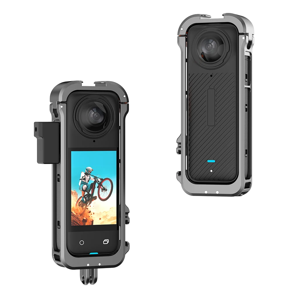 Защитная рамка для Insta360 X4, металлический прочный корпус с креплением холодного башмака, алюминиевый сплав, кроличья клетка, аксессуары для камеры