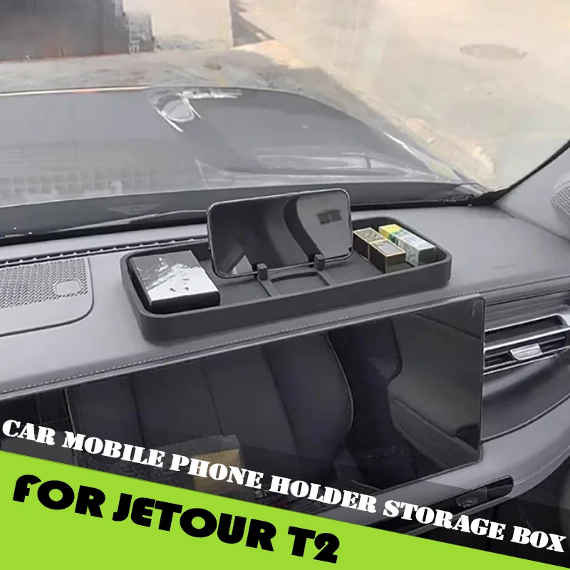 Universal Car Mobile Phone Holder Storage Box Suitable for Jetour Traveller T2 Center Console Storage Box Silicone Anti-slip Mat