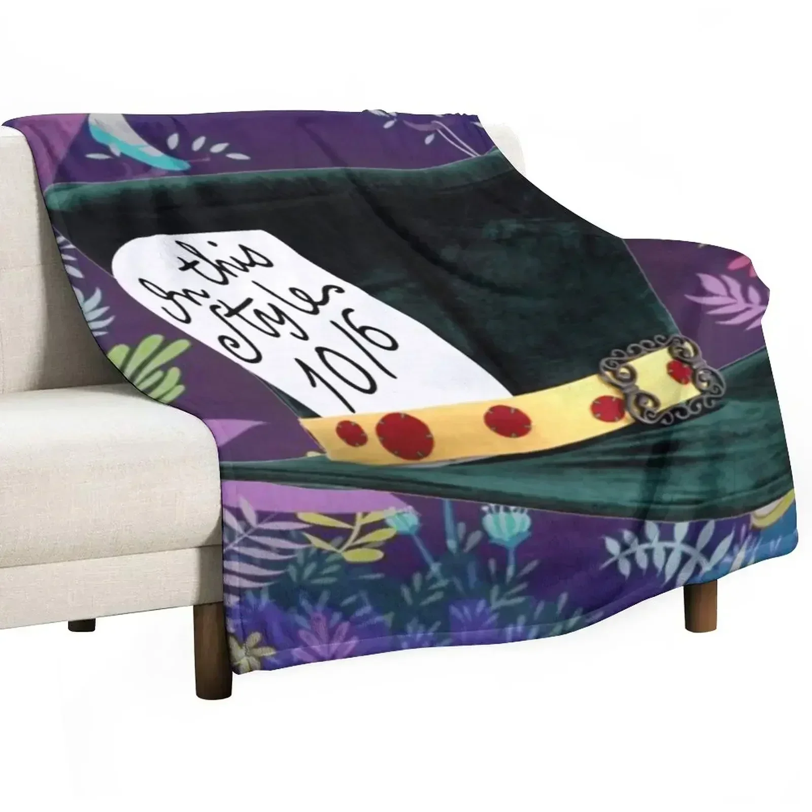 

Mad Hatter Throw Blanket Faux Fur Soft Warm Blanket for Bed