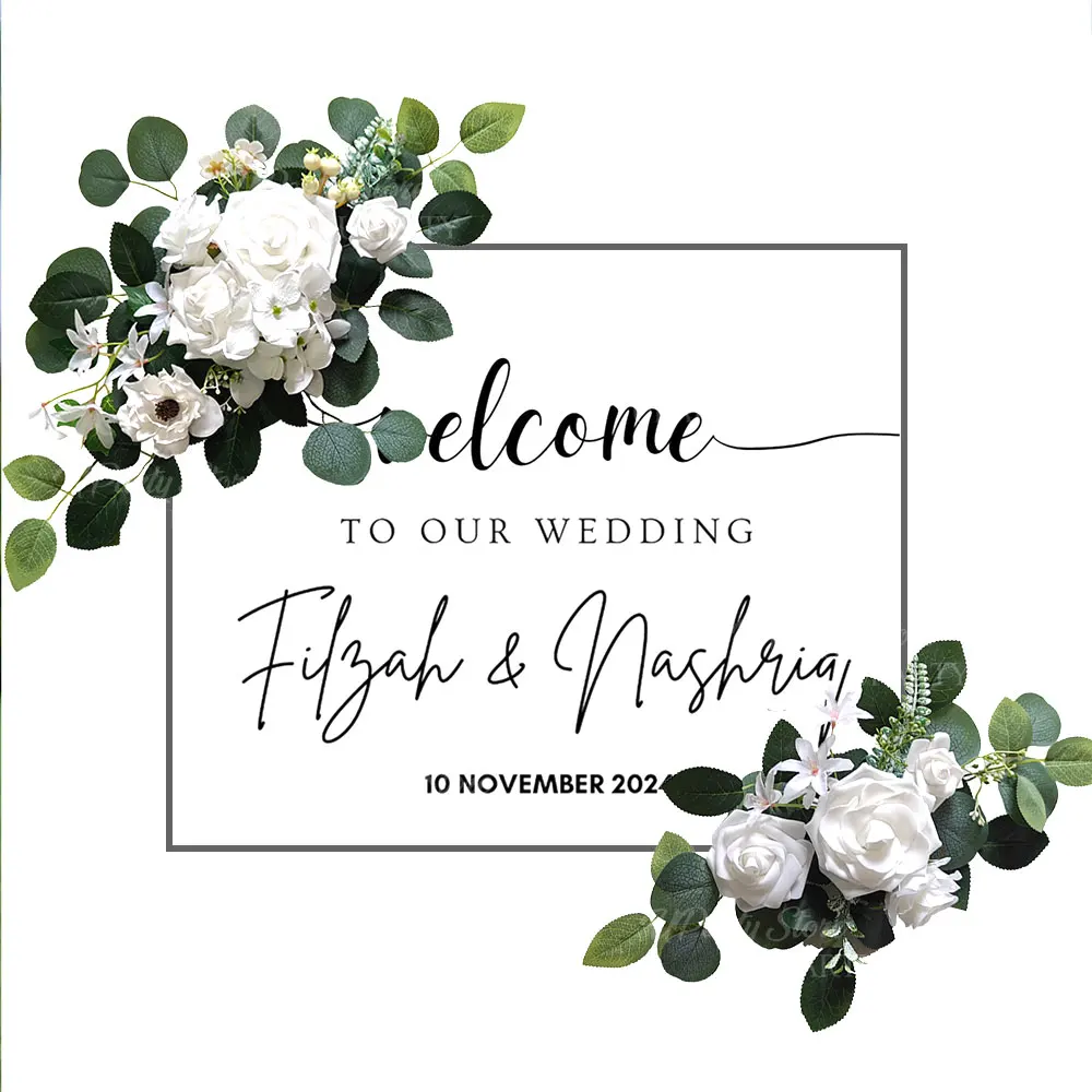 

2pcs Faux Arch Flower Swag Set Wedding Arch Artificial Flowers for Wedding Birthday Welcome Sign Party Backdrop Decor