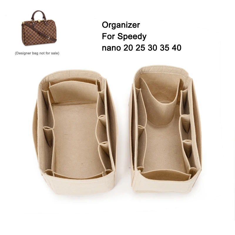 Saco nano-organizador rápido para as mulheres, saco cosmético, inserir bolsa adequada para 20, 25, 30, 35, 40, tote