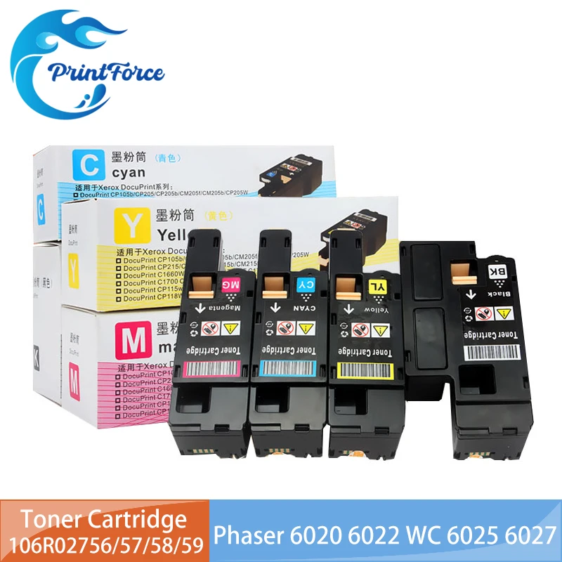 106R02756 106R02757 106R02758 106R02759 Color Toner Cartridge Compatible for Xerox Phaser 6020 6022 Workcentre 6025 6027