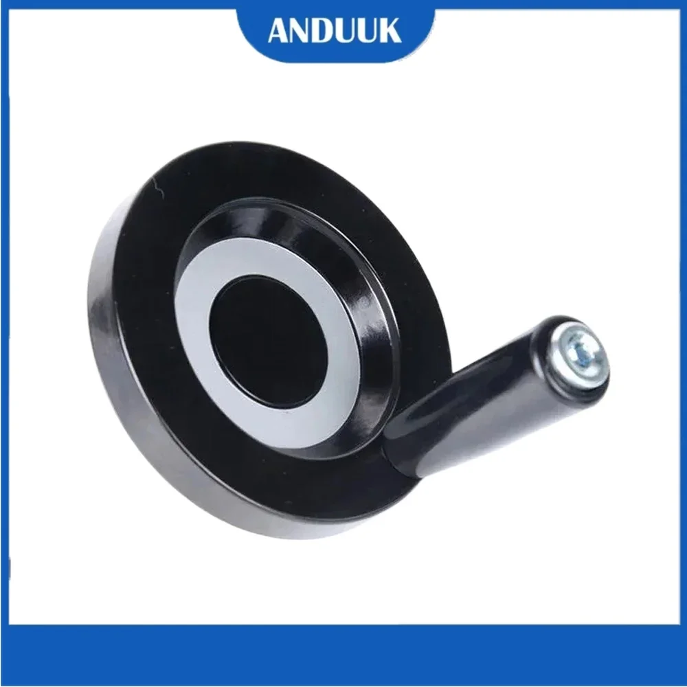 Black Solid Handle Back Corrugated Handwheel for Label Printing MachineHand Wheel Milling Machine Lathe CNC 3D Printer