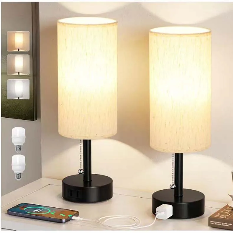 Swire Wireless Bedroom Charging Bedside Lamp Modern Stylish White Desk Lamp Zipper Open Desk Lamp