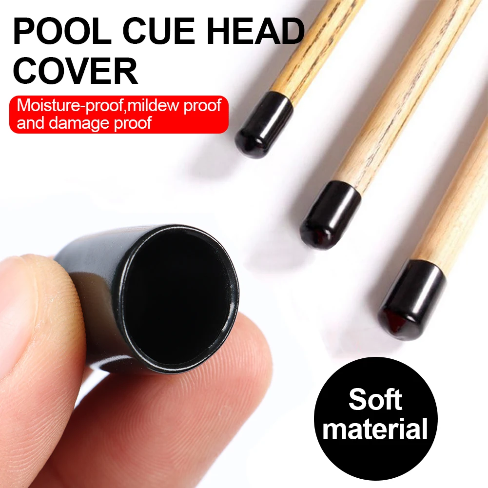 3/6Pcs 9-14mm Pool Cue Tip Cover Slip-on Rubber Head Protectors Case Replacement Ferrule Snooker Billiard Accessories