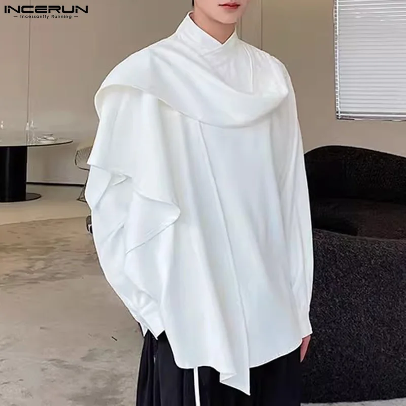 

INCERUN 2026 Summer Men Shirts Fashion Long Sleeve Irregular Multi Piece Shirts Casual Tops Solid Chemise Men Clothing S-5XL