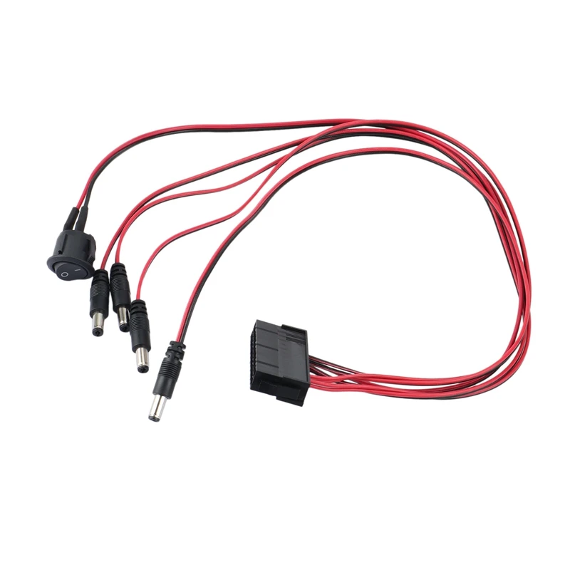 Motherboard ATX/EPS 24Pin To 12V DC 5.5X2.1Mm Adapter Cable 50Cm Power Supply Jumper Start With On/Off Switch