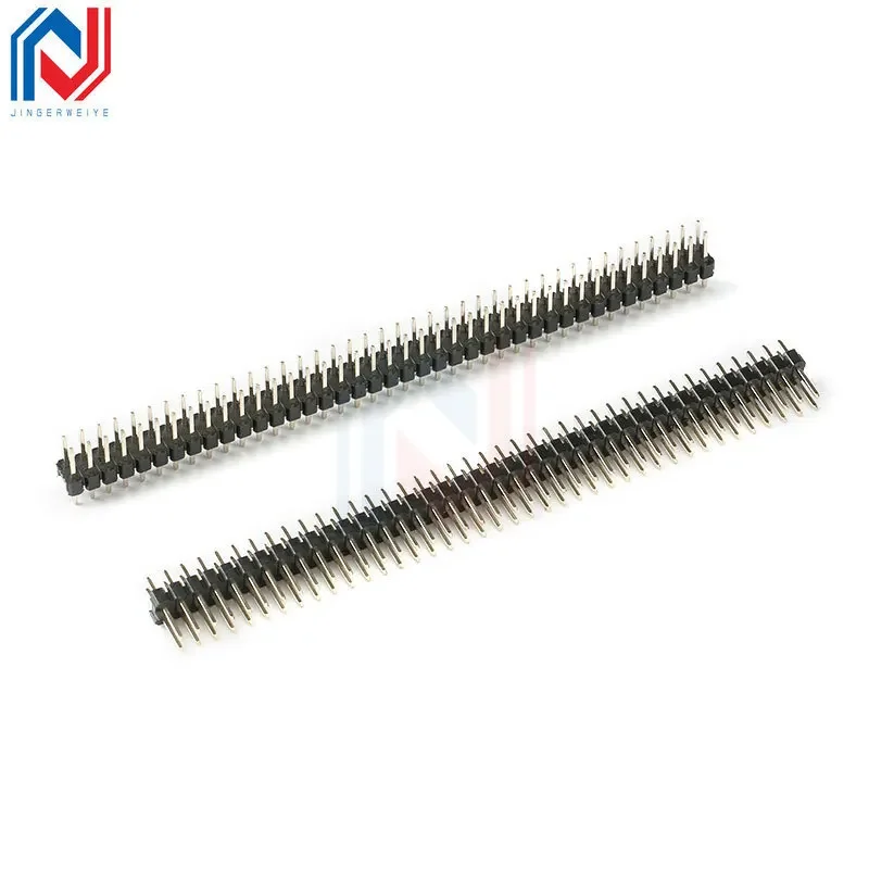 10Pcs 1*40P 2*40P Male Breakable Pin Header Strip 2.54mm Straight Pin Header Strip Connector copper for PCB Board DIY Soldering